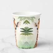 Cute Giraffe Jungle Baby Shower Party Beautiful Papieren Bekers (Rechts)