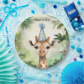 Cute Giraffe Jungle Baby Shower Party Beautiful Papieren Bordje (Feest)