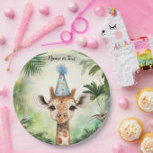Cute Giraffe Jungle Baby Shower Party Beautiful Papieren Bordje (Feest)