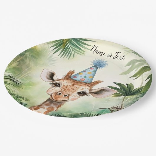 Cute Giraffe Jungle Baby Shower Party Beautiful Papieren Bordje (Gekanteld)