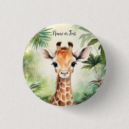 Cute Giraffe Jungle Baby Shower Party Beautiful Ronde Button 3,2 Cm