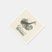 Cute Giraffe Jungle Botanical Animal Birthday   Servet (Hoek)