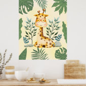 Cute Giraffe Jungle Bril Kinderkamer Decoratie Pos (Keuken)