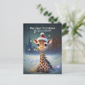 Cute Giraffe Kerstmis Feestdagenkaart (Staand voorkant)