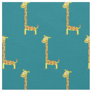 Cute Giraffe Kinder Baby Nursery Blauwgroen Stof