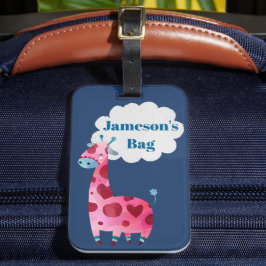 Cute Giraffe Kinder Bagagelabel
