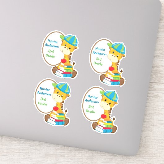 Cute Giraffe Kinder Book Contour Sticker (Detail)