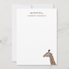 Cute Giraffe Kinder Briefpapier Bedankkaart