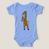 Cute Giraffe Kunstenaar Baby Infant Shower Rompert (Design voorkant)