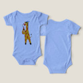 Cute Giraffe Kunstenaar Baby Infant Shower Rompert (Ontwerp Voorkant & Achterkant)