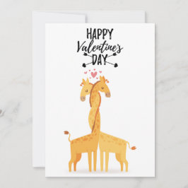 Cute giraffe-liefdeskaart voor Valentijnsdag Feestdagenkaart