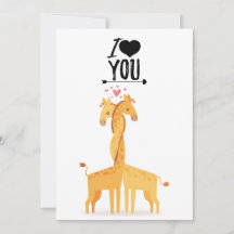 Cute giraffe liefdeskaart voor Valentijnsdag