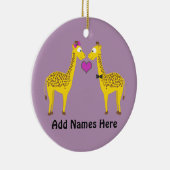Cute Giraffe Love Keramisch Ornament (Rechts)