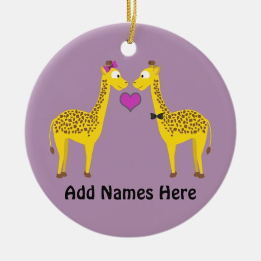 Cute Giraffe Love Keramisch Ornament (Voorkant)