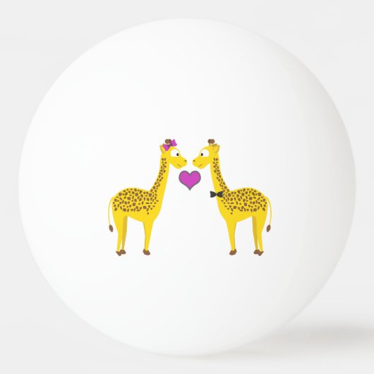 Cute Giraffe Love Pingpongbal (Voorkant)