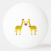 Cute Giraffe Love Pingpongbal (Achterkant)