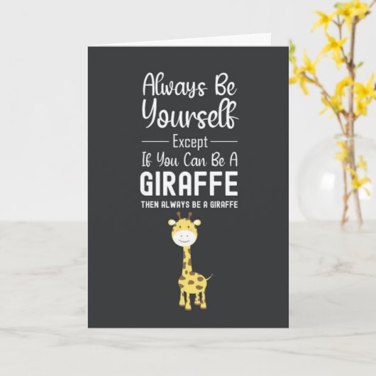 Cute Giraffe Lover Cards Funny Animal Children Kid Kaart (Gele Bloem)
