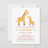 Cute Giraffe Mam en Baby shower Kaart (Voorkant)