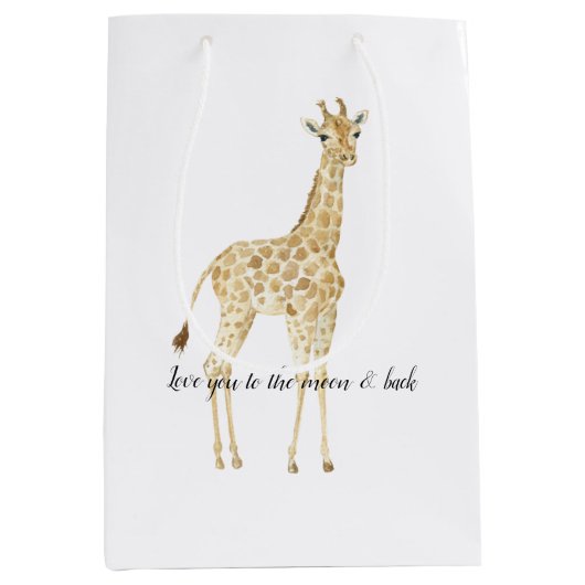 Cute Giraffe          Medium Cadeauzakje (Voorkant)
