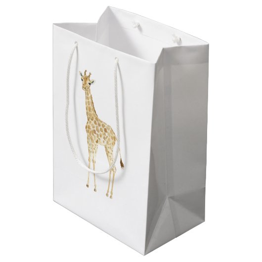 Cute Giraffe          Medium Cadeauzakje (Achterkant Gekanteld)
