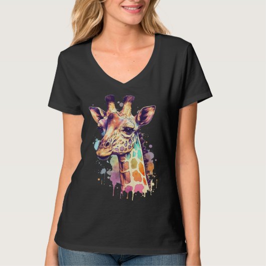 Cute Giraffe Men Women Kids T-shirt (Voorkant)