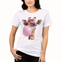 Cute Giraffe met Bubble Gum T-shirt