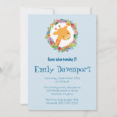 Cute Giraffe met een Floral Wreatday Party Kaart (Achterkant)