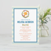 Cute Giraffe met Floral Wreate Baby shower Invite Kaart (Staand voorkant)