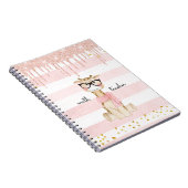 Cute Giraffe met Glasses Wiskunde Teacher Notitieboek (Rechterzijde)