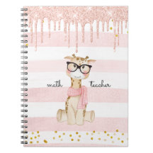 Cute Giraffe met Glasses Wiskunde Teacher