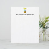 Cute Giraffe met Goldfish Custom Briefhoofd (Staand voorkant)