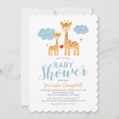Cute Giraffe Moeder en Kind Baby Shower Kaart (Voorkant)