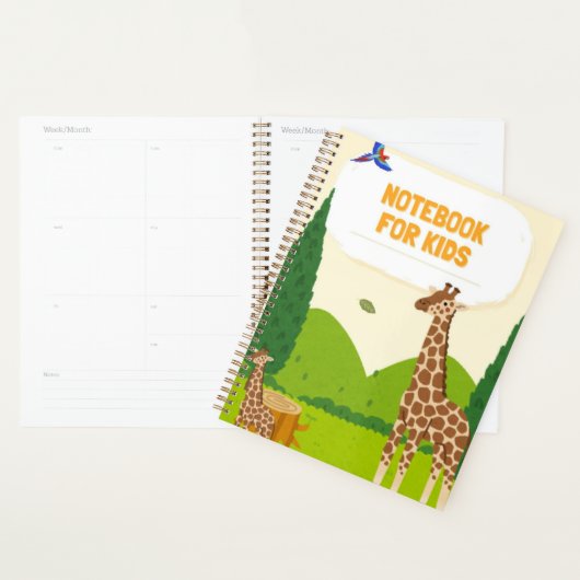 Cute Giraffe Notebook for Kids – Fun Animal Cover, Planner (Display)