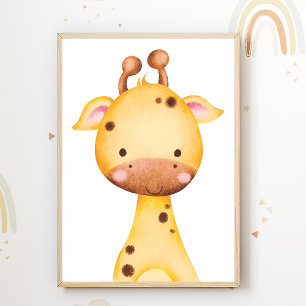 Cute Giraffe Nursery Poster Kinder Room Decor