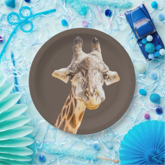 Cute Giraffe Oerwoud Animal Fotografie Papieren Bordje (Feest)