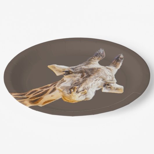 Cute Giraffe Oerwoud Animal Fotografie Papieren Bordje (Gekanteld)