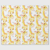 Cute Giraffe Oerwoud Nursery Baby New Born Gift Cadeaupapier (Vlak)