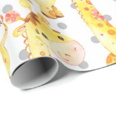 Cute Giraffe Oerwoud Nursery Baby New Born Gift Cadeaupapier (Rol Hoek)