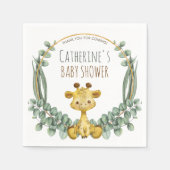 Cute Giraffe Oerwoud Safari Baby shower Napkins Servet (Voorkant)