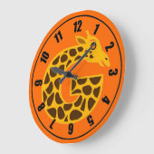 Cute Giraffe Oranje Clock Grote Klok (Hoek)