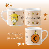 Cute giraffe oranje geel met sterren espresso kop