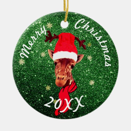 Cute Giraffe Ornament | kerstboomverkleuring (Voorkant)