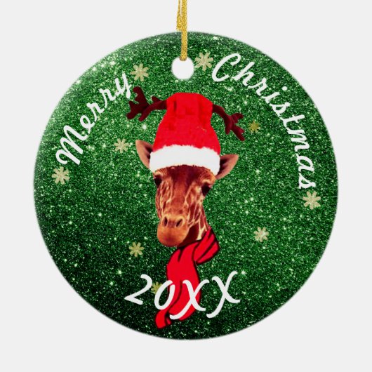 Cute Giraffe Ornament | kerstboomverkleuring (Achterkant)