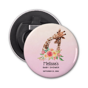 Cute Giraffe Pair Mam & Baby Waterverf Shower Button Flesopener