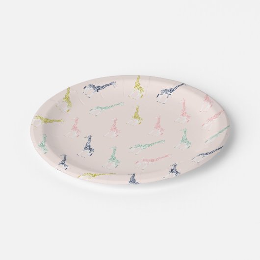Cute Giraffe Paper Borden Papieren Bordje (Gekanteld)