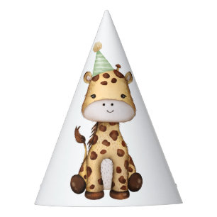Cute Giraffe Party Animal Wild One Safari Birthday Feesthoedjes