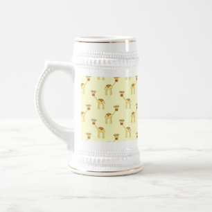 Cute Giraffe Pattern op Yellow. Bierpul