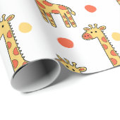 Cute Giraffe Pattern Yellow Cartoon Animal Print Cadeaupapier (Rol Hoek)