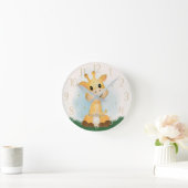 Cute Giraffe Personalized Gender Neutral  Ronde Klok (Huis)