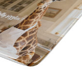 Cute Giraffe Personalized Glass Cutting Board Snijplank (Hoek)